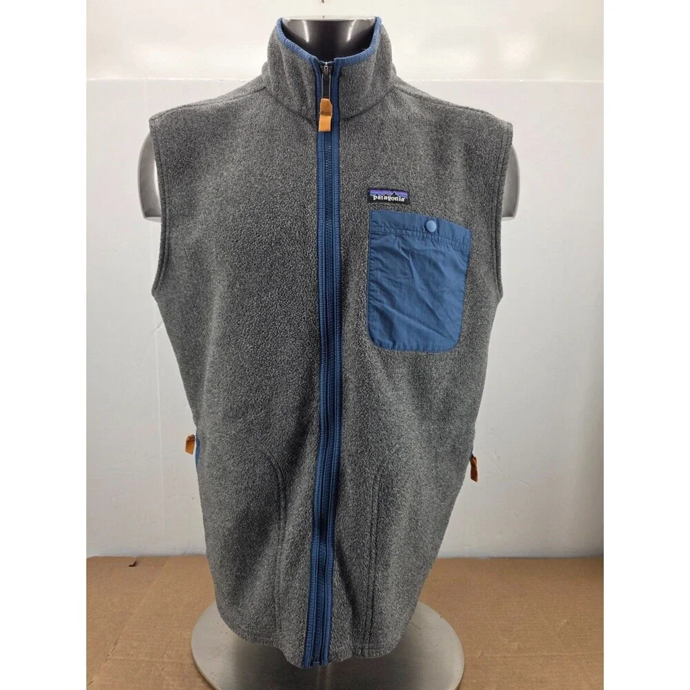 Patagonia Men's Karstens Vest Synchilla Fleece Gray Full Zip Outdoors Hiking XL